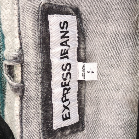 Express Gray Denim Hoodie Jacket/Sweater Please Read Description! - Picture 7 of 11